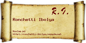 Ronchetti Ibolya névjegykártya
