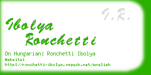 ibolya ronchetti business card